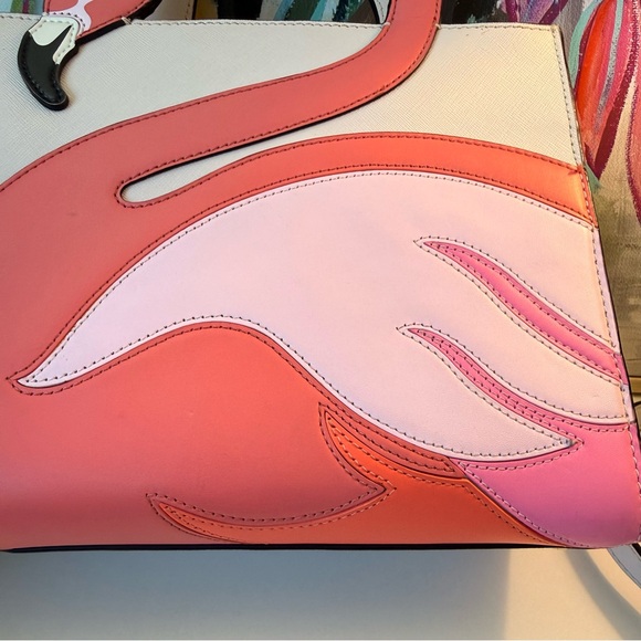 Preloved Kate Spade Novelty Tropical By The Pool Flamingo Sam Satchel Crossbody - Picture 8 of 15